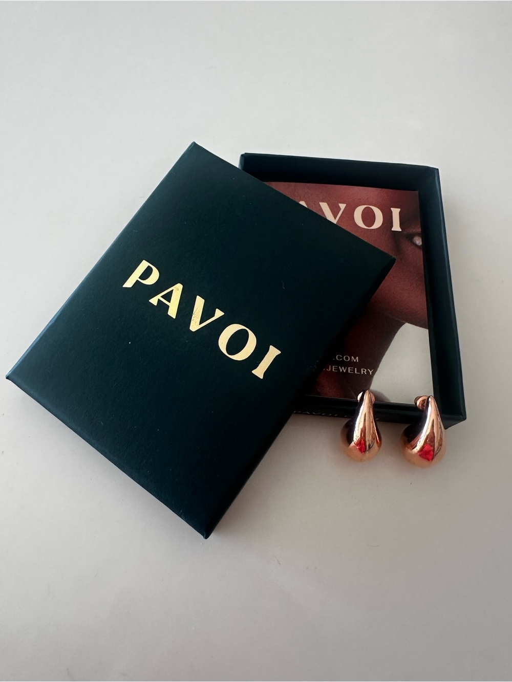 PAVOI Rose Gold Teardrop Earrings for Women